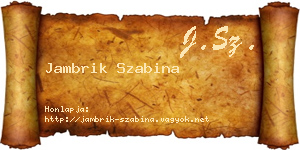 Jambrik Szabina névjegykártya